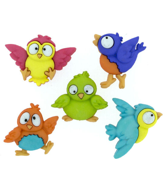 FEATHERED FRIENDS 6956 ~ Cardinal Blue Bird Jesse James Buttons ~ Dress It Up